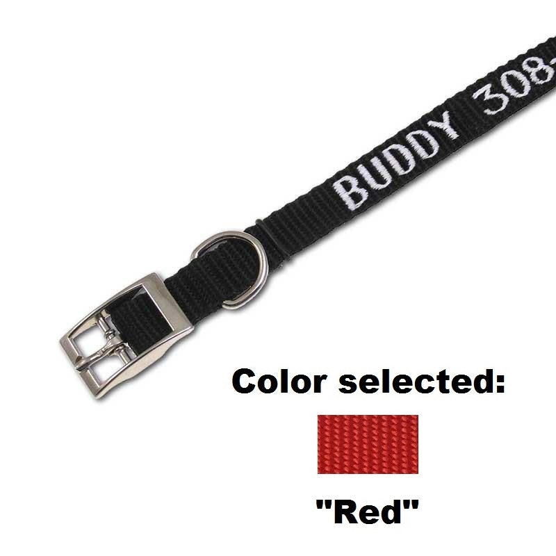 Traditional Collar - 5/8" Width - with Embroidery, - Lucky Pet